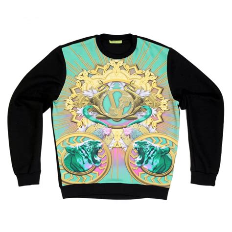 Versace Jeans Sweatshirt With Printed Tiger Snake Front 